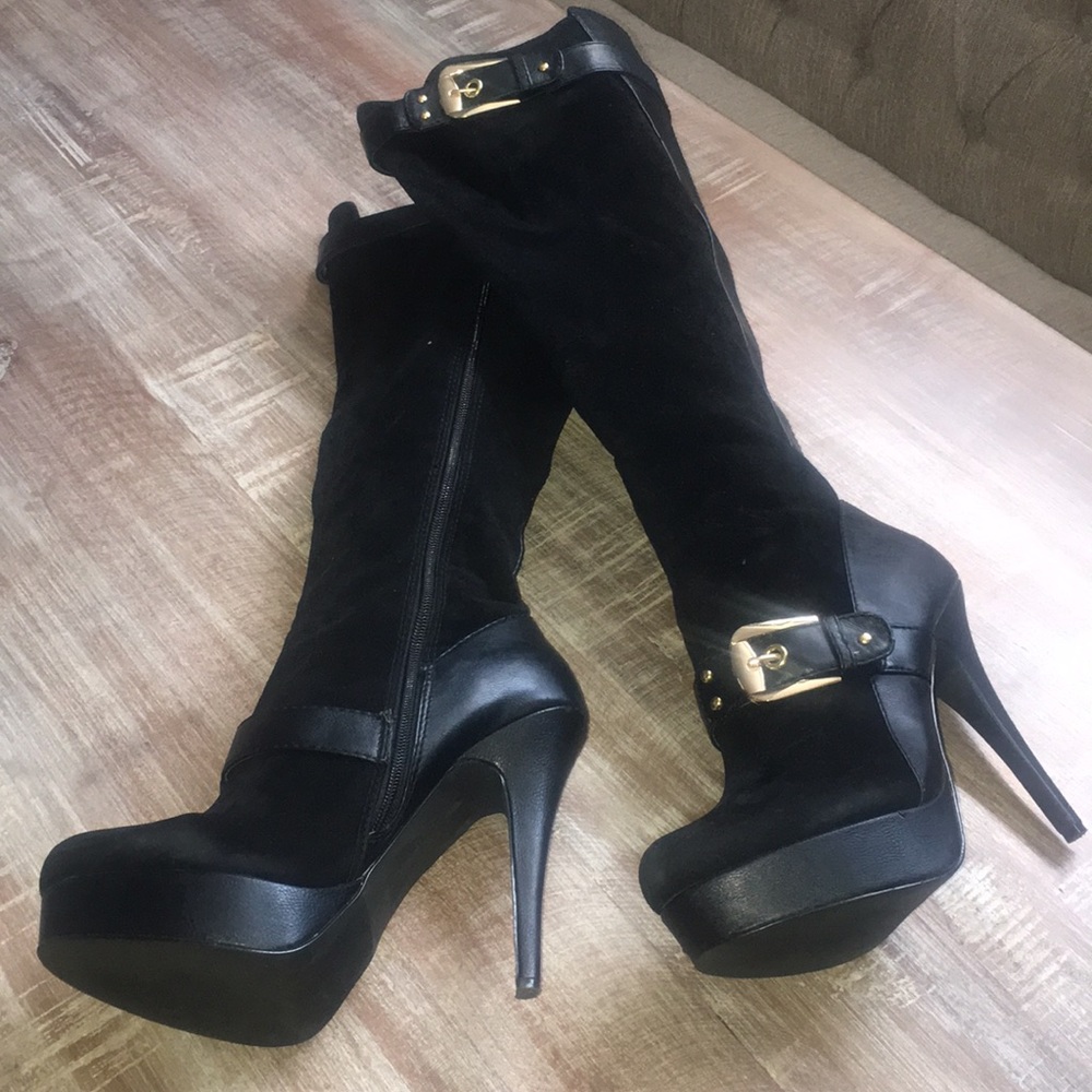 Suede & Leather (faux) Knee High boots